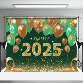 Aperturee - Gold Sparkling Balloon Green Bokeh Grad Photo Backdrop